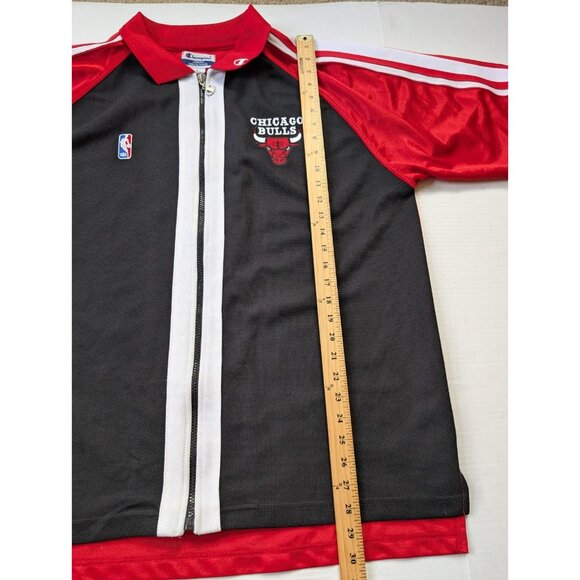 Vintage Chicago Bulls Polo Zip Up Shirt Jacket Mens XL Champion NBA - Picture 6 of 11